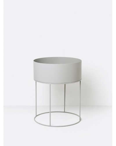 Plant box round - light grey