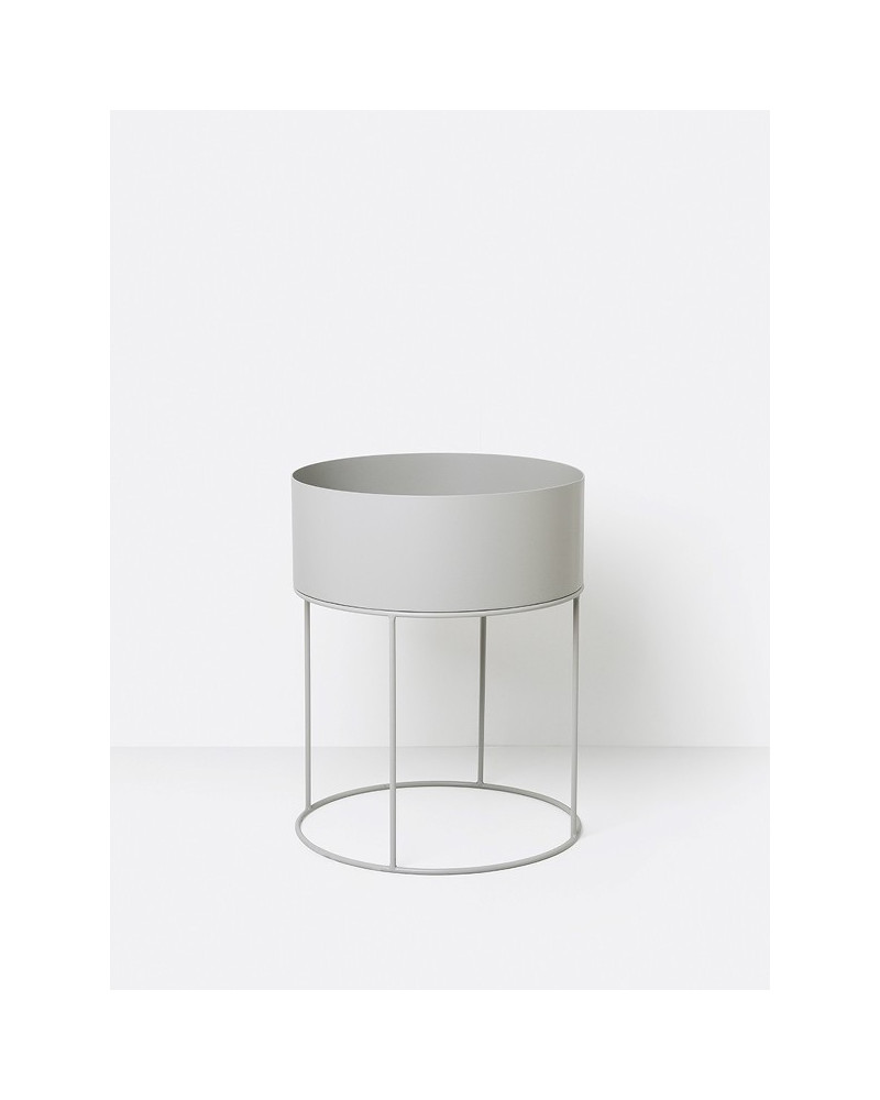 Plant box round - light grey