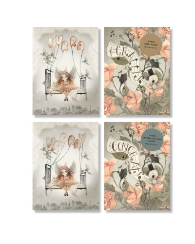 Mrs. Mighetto Greeting cards 2 pack - roses