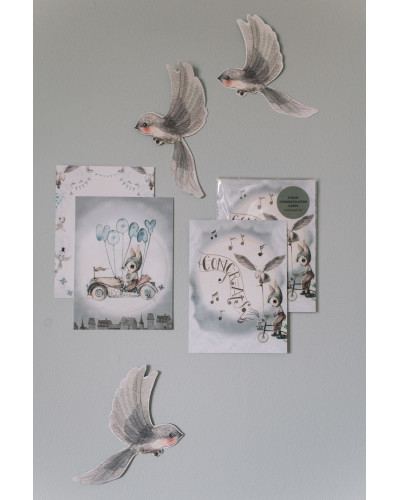 Mrs. Mighetto Greeting cards 2 pack - flying car